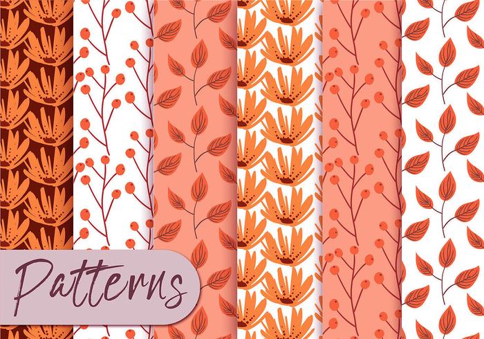 Pastel Orange Pattern Set vector