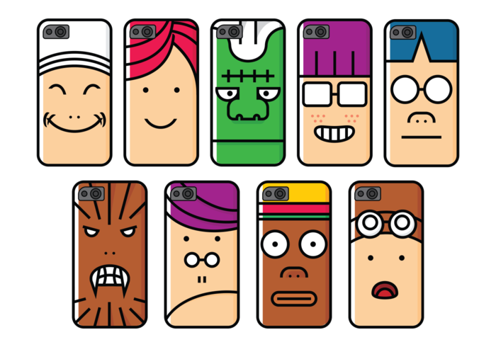 Phone Case Cartoon Character vector