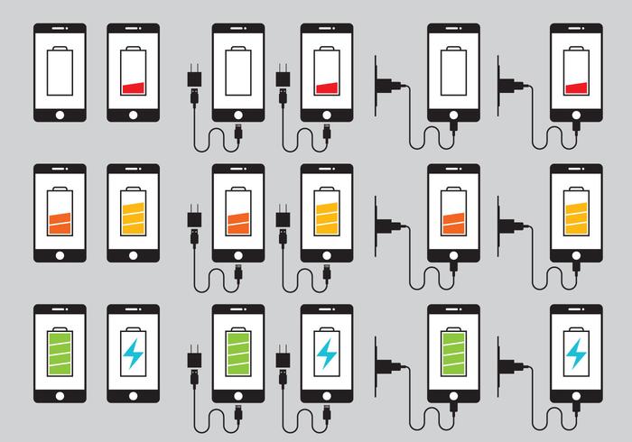 Phone Charger Icons Vector