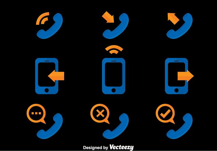 Phone Communication Icons Vector