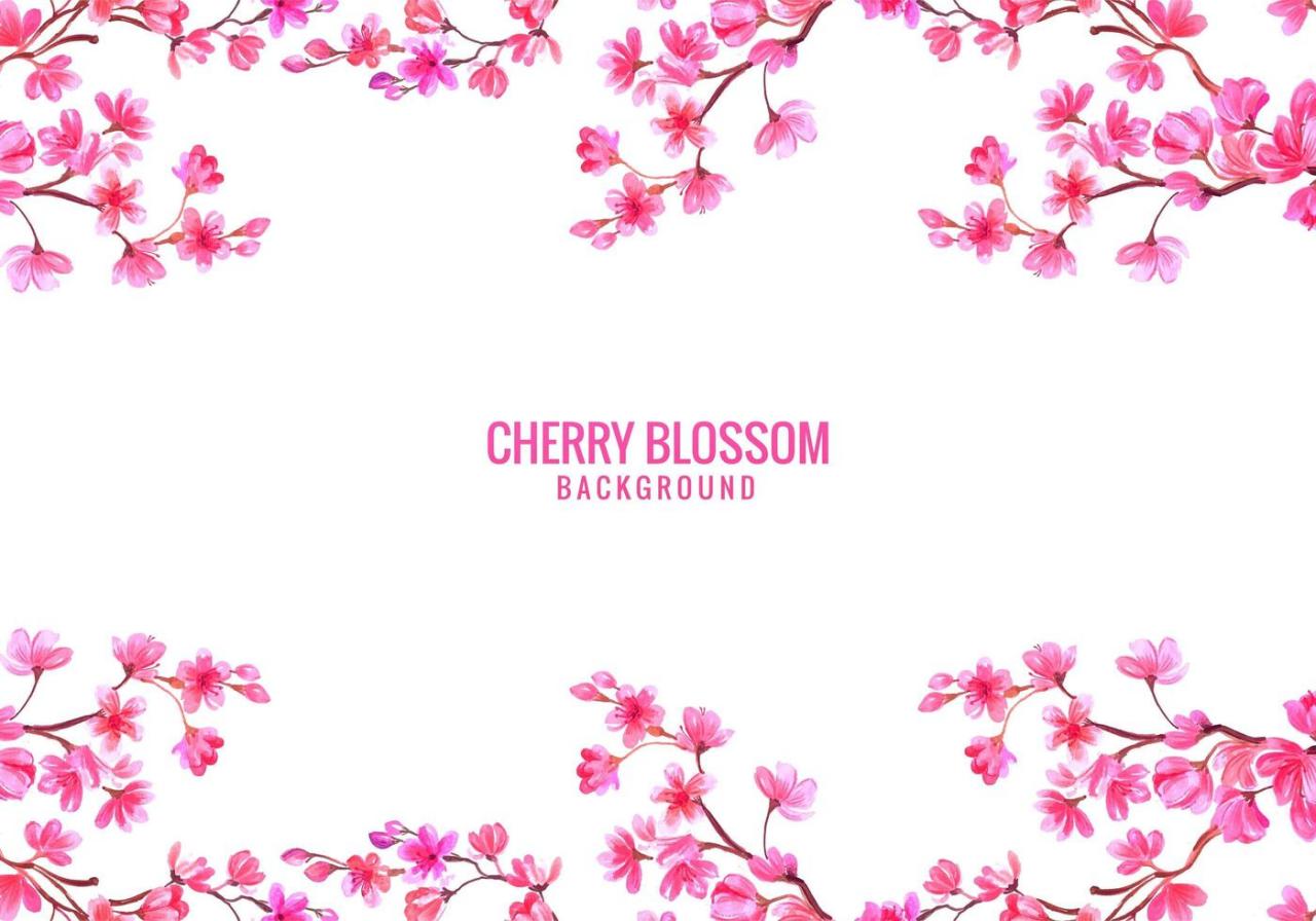 Pink Cherry Blossom Background vector
