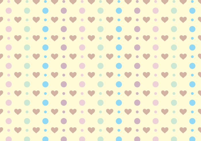 Polka Dots & Cute Hearts Free Vector