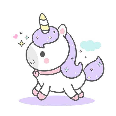 Purple Cute Unicorn vector 