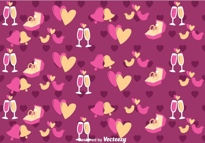 Purple Love and Wedding Vector Pattern