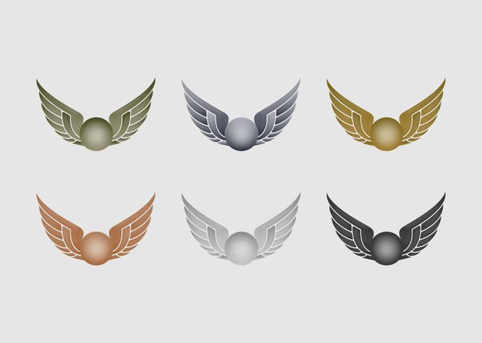 Set of metallic wizard sports emblems vector