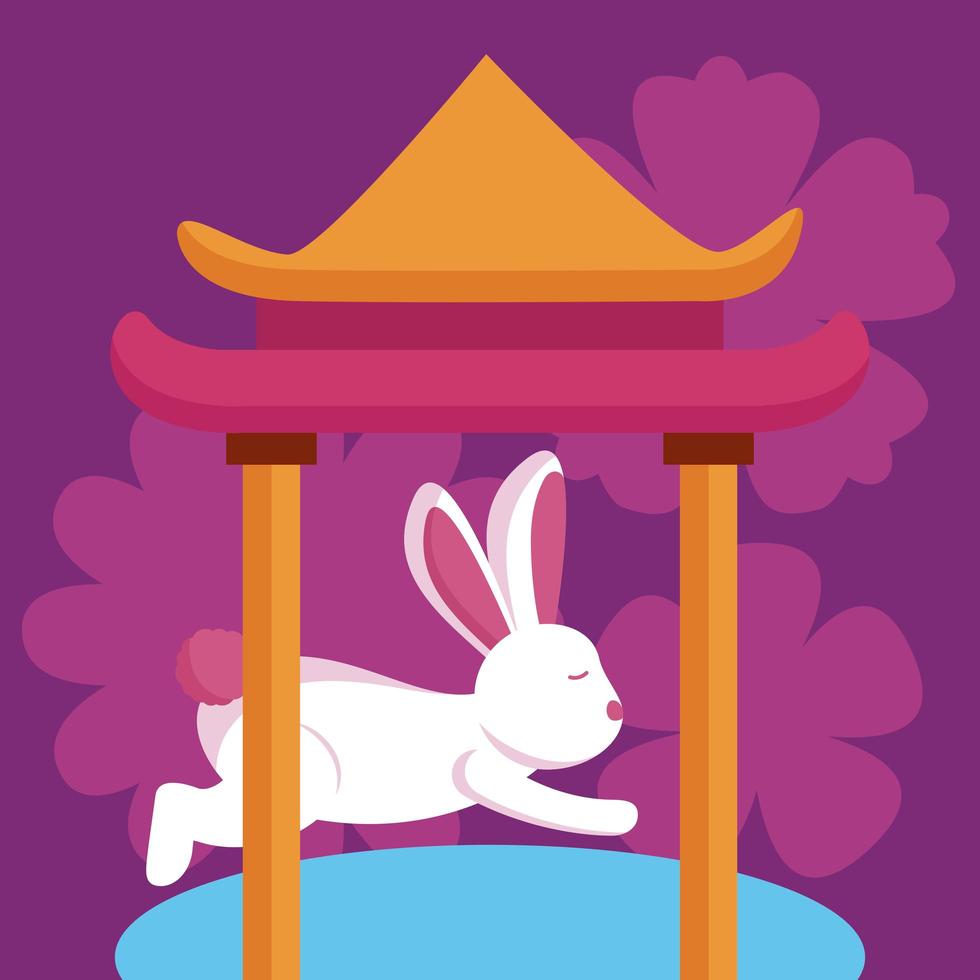 Rabbit of mid autumn festival vector design
