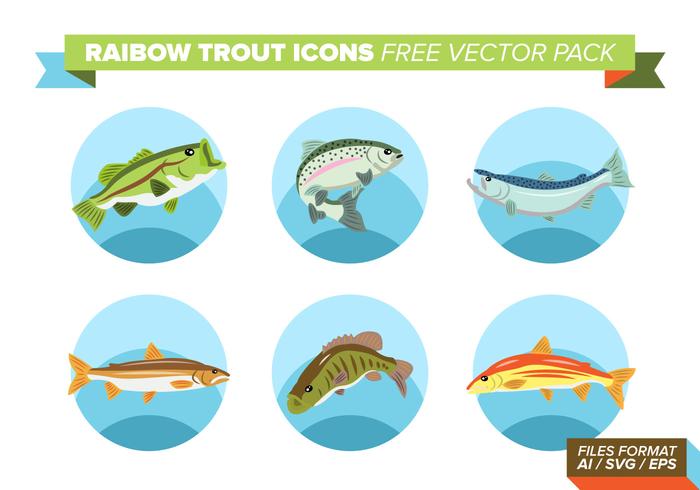 Rainbow Trout Icons Free Vector Pack