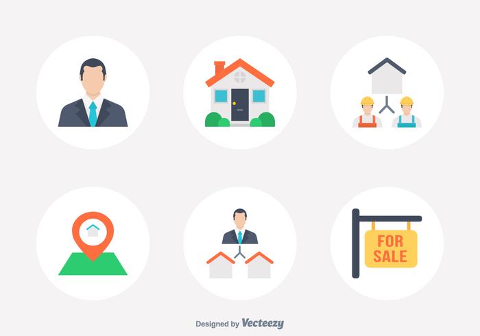 Real Estate Flat Vector Icon Set