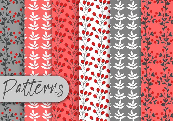Red Berry Pattern Set vector