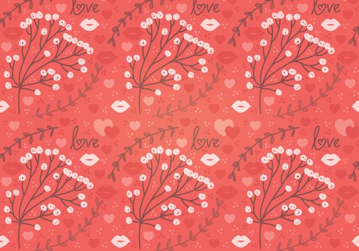 Red Flower Vector Seamless Pattern 