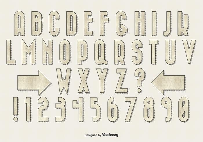 Retro Vintage Style Alphabet Set vector