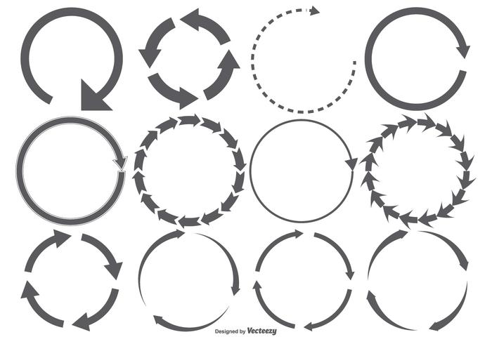 Round Arrow Shape Set vector