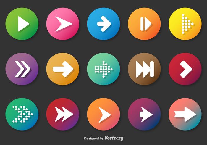 Rounded Play And Next Vector Buttons