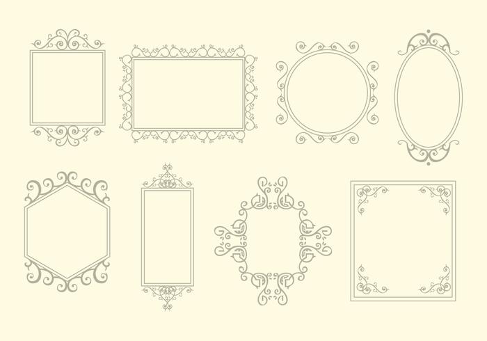 Scrollwork frames element vector