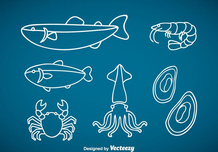 Seafood Outline Vector