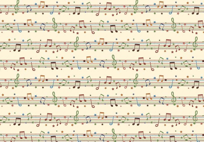 Seamless Free Vector Background With Musical Notes