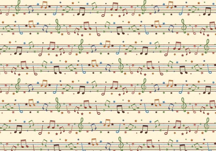 Seamless Free Vector Background With Musical Notes