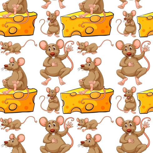 Seamless mouse and cheese slice vector