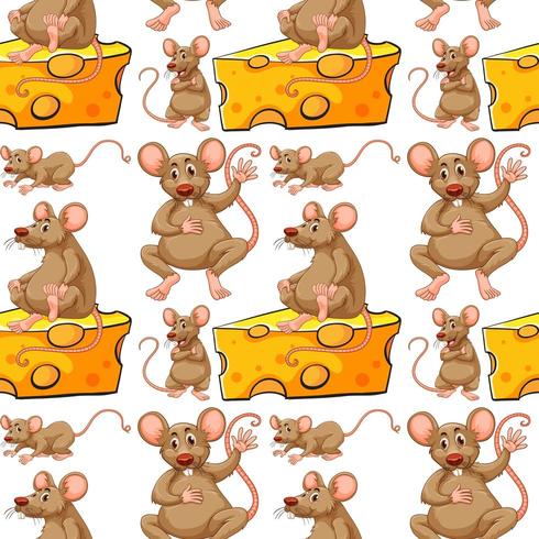 Seamless mouse and cheese slice vector