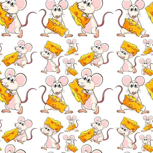 Seamless mouse with cheese vector