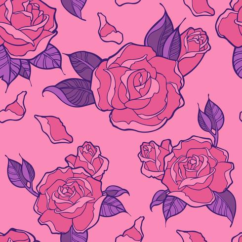 Seamless pattern of Flowers roses vector