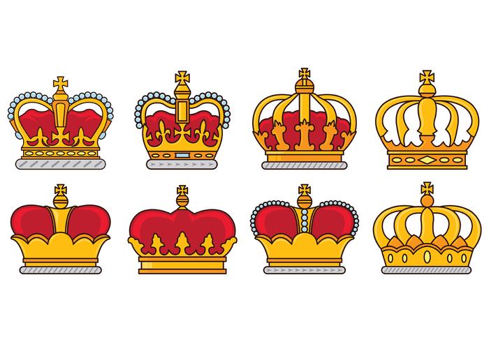 Set Of British Crown Icons vector
