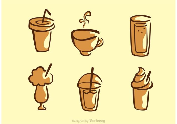 Set Of Coffee Drink Vector