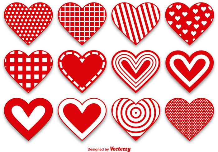 Set of Modern and Cute Heart Vectors