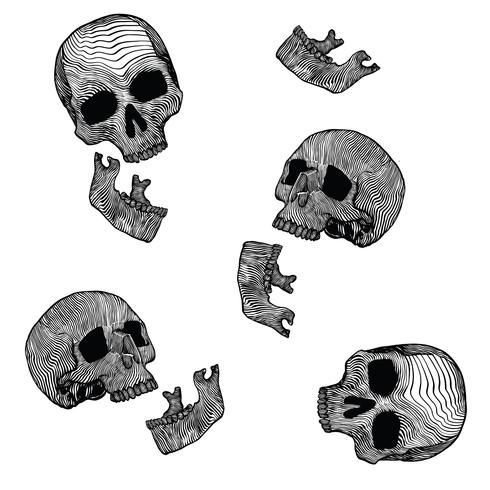 Skeleton Linocut Vector Pack v2