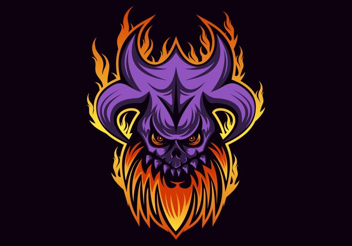 skull fire vector illustration