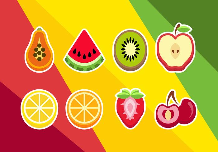 Sliced Fruits Illustrations Vector