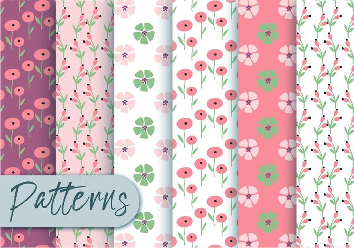 Spring Flora Pattern Set  vector