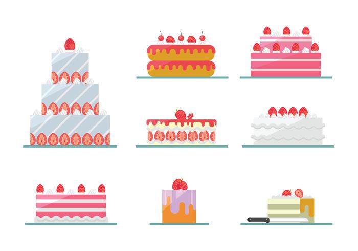 Strawberry Cake Vectors