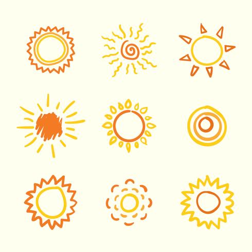  sun clipart set vector