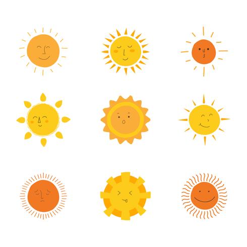 Sun Clipart Set Vector Collection