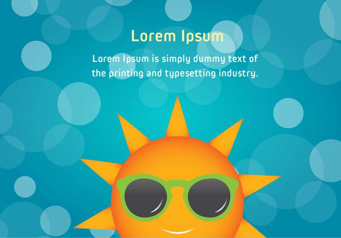 Sun with Sunglasses Background Vector