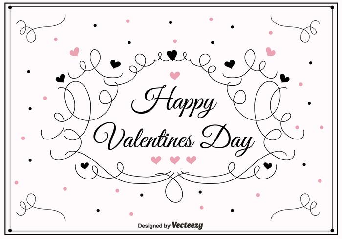 Swirly Valentines Day Vector Background