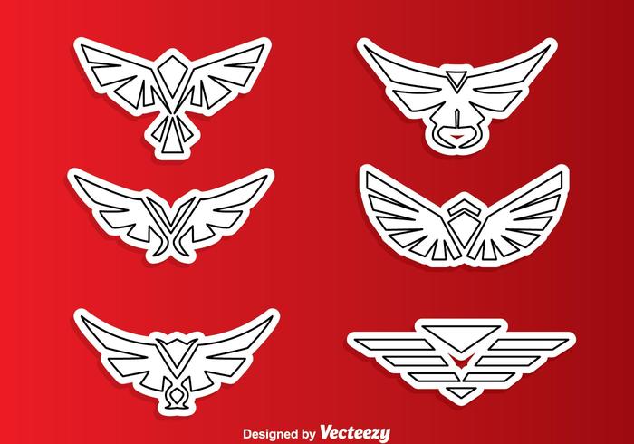 Symmetric Hawk Outline Logo Vectors