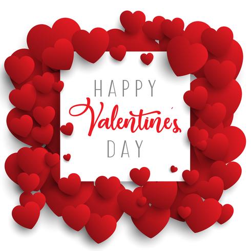 Valentine's Day background with hearts design vector
