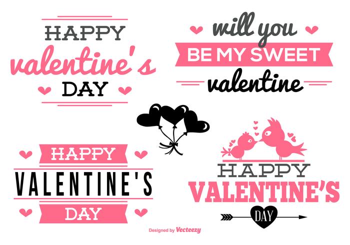 Valentine's Day Labels Collection vector