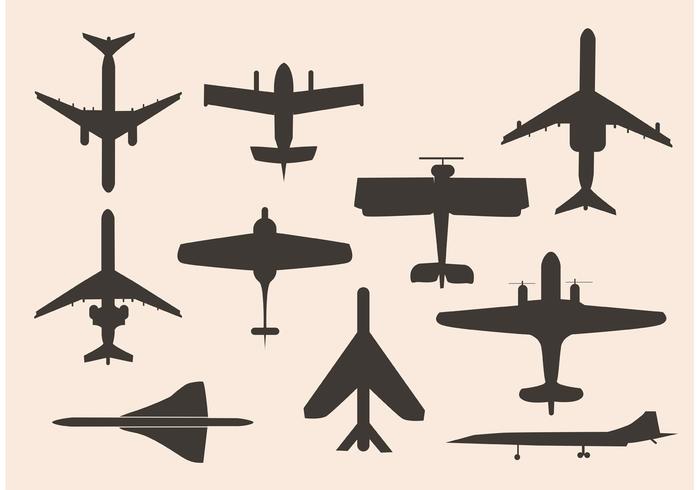 Various Planes in Black vector