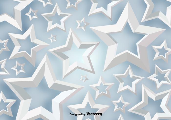 Vector 3D White Stars Background