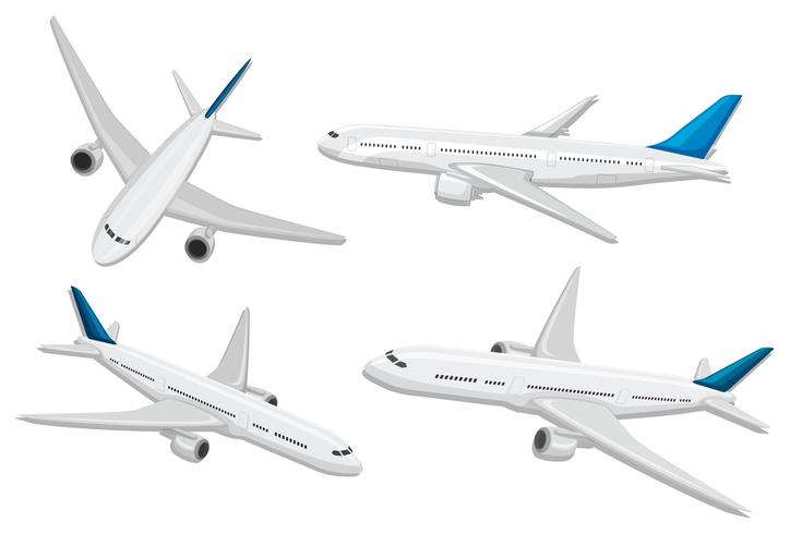 A set of commercial airplane vector