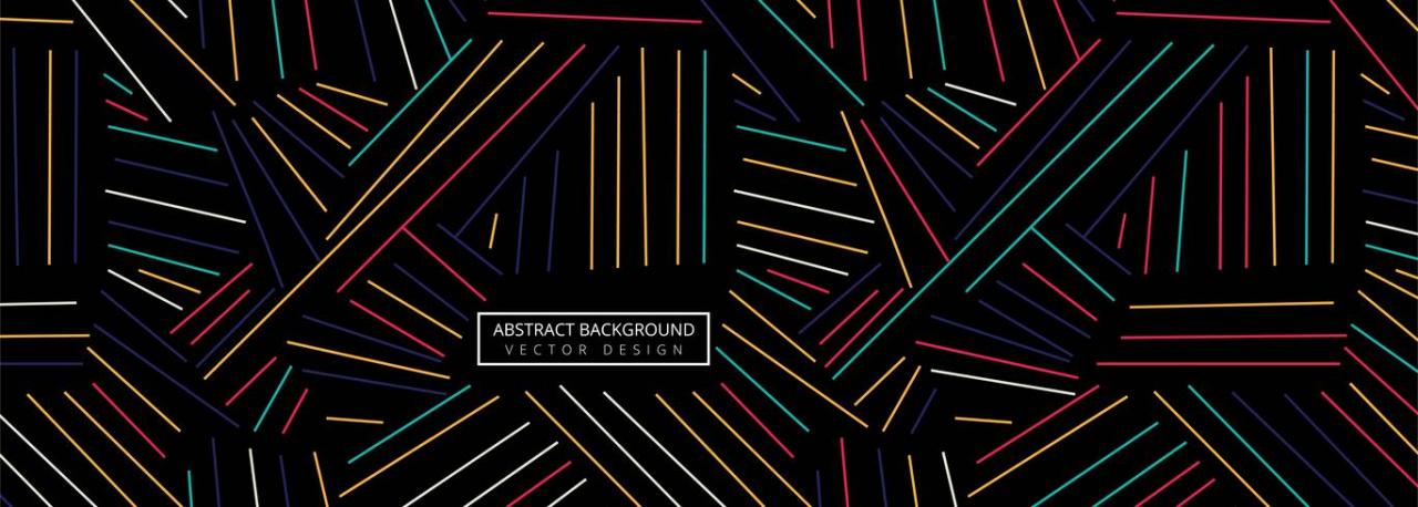 Abstract colorful geometric lines header background vector