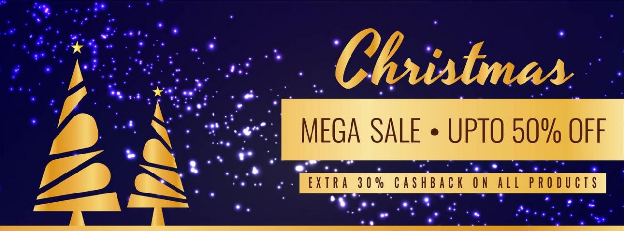 Abstract Merry Christmas sale modern banner template vector