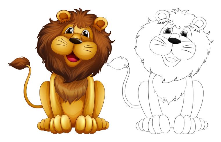 Animal outline for wild lion vector