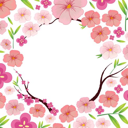Asian Pink Japanese Sakura Template vector