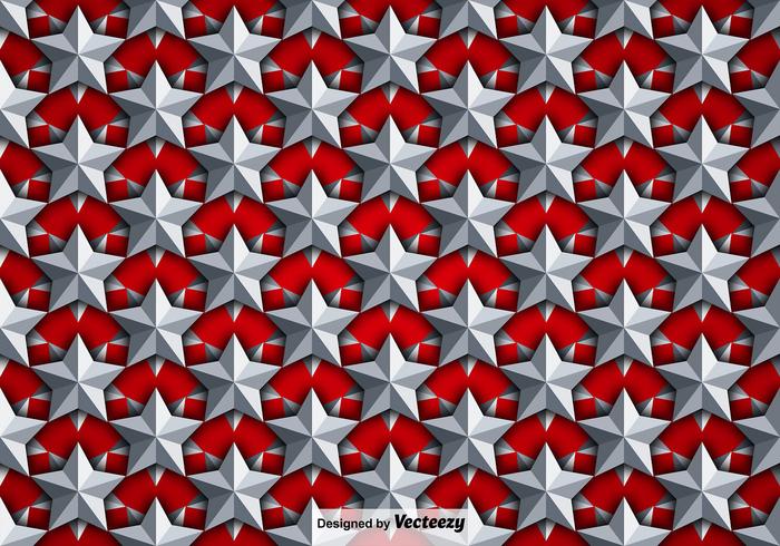 Vector Background With Silver 3D Stars Seamless Pattern