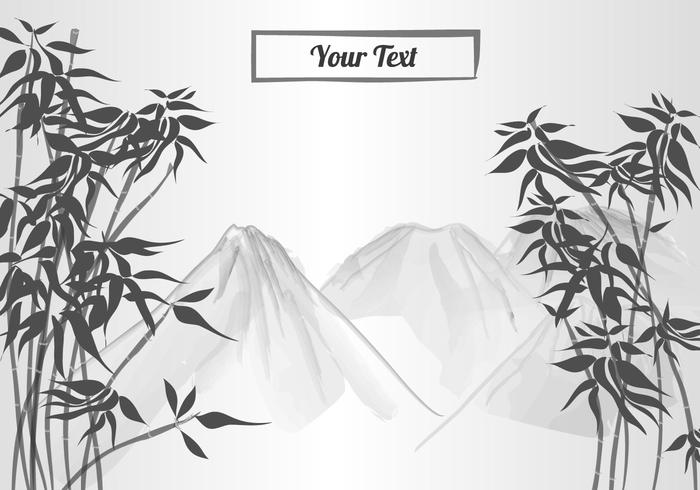 Bamboo Scene In Ink Paint vector