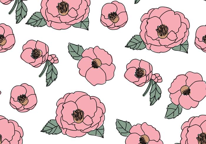 Beautiful Camellias Pattern vector